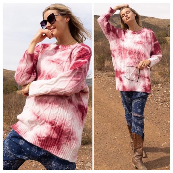 POL Cranberry Blend Oversized Sweater Tunic Top - Picture 10 of 14